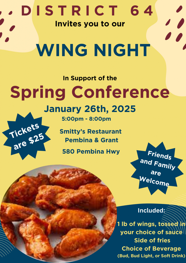 Wing Night in support of the Spring Conference